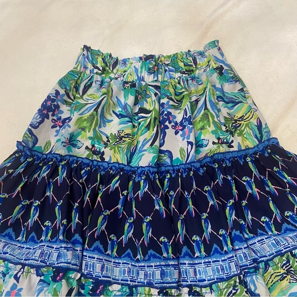 Lilly Pulitzer Raya Blue and Green Floral Skirt XXS - Picture 4 of 11
